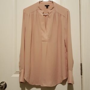 Ann Taylor Dusty pink popover blouse
